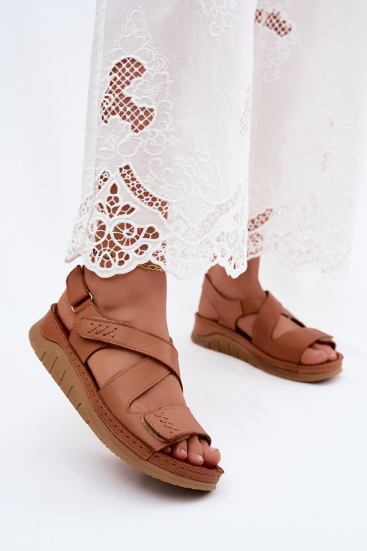 Braune Plattform-Sandalen Tai turiciejka L4496-29