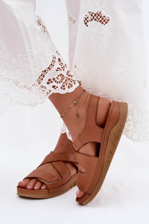 Braune Plattform-Sandalen Tai turiciejka L4496-29