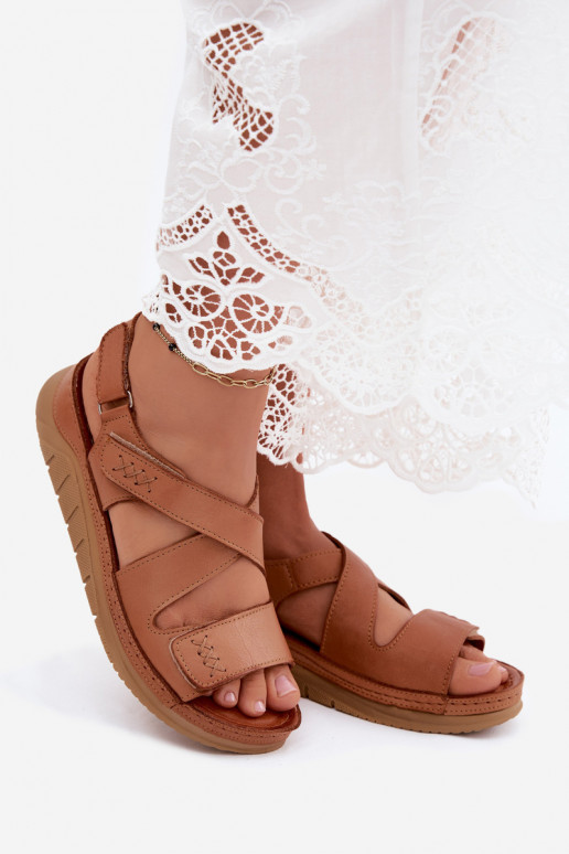 Braune Plattform-Sandalen Tai turiciejka L4496-29