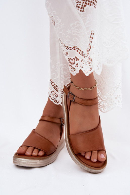 Braune Plattform-Sandalen Tai turiciejka L7629-29