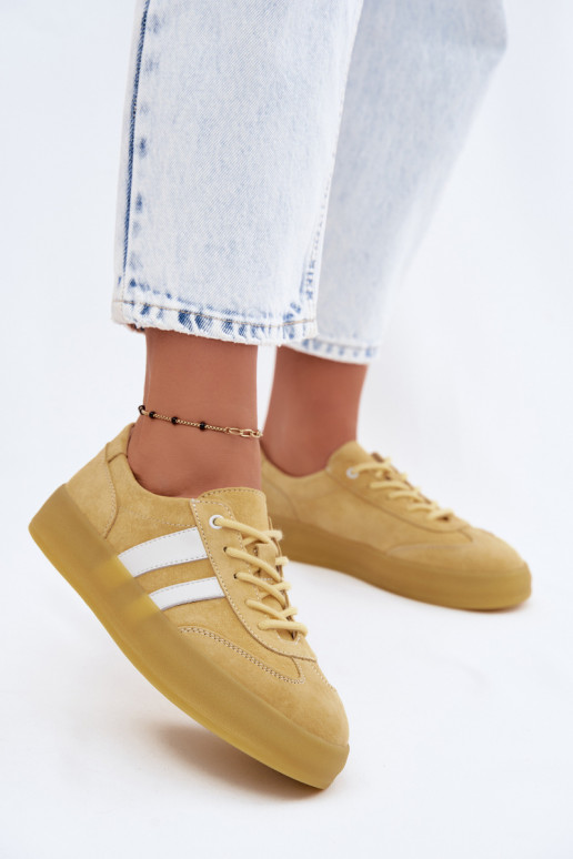 Gelbe Veloursleder Plattform-Sneaker Artelle