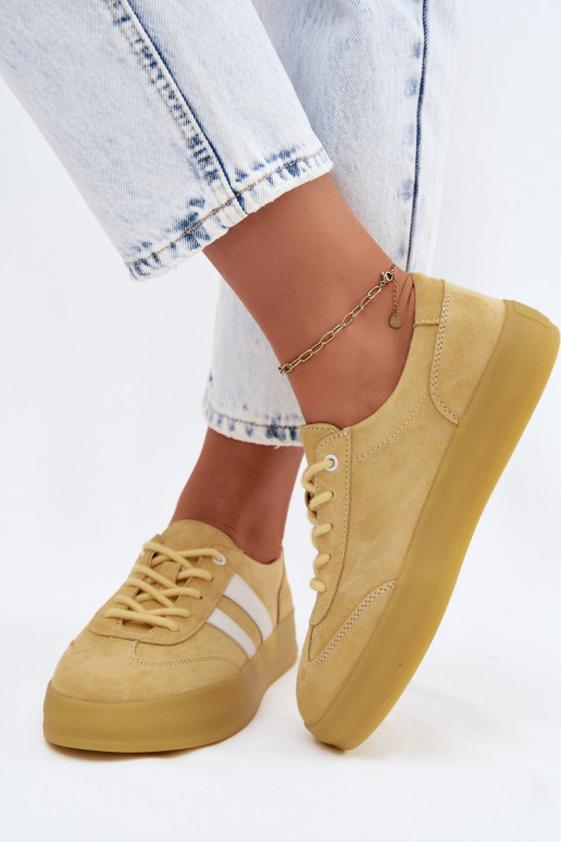 Gelbe Veloursleder Plattform-Sneaker Artelle