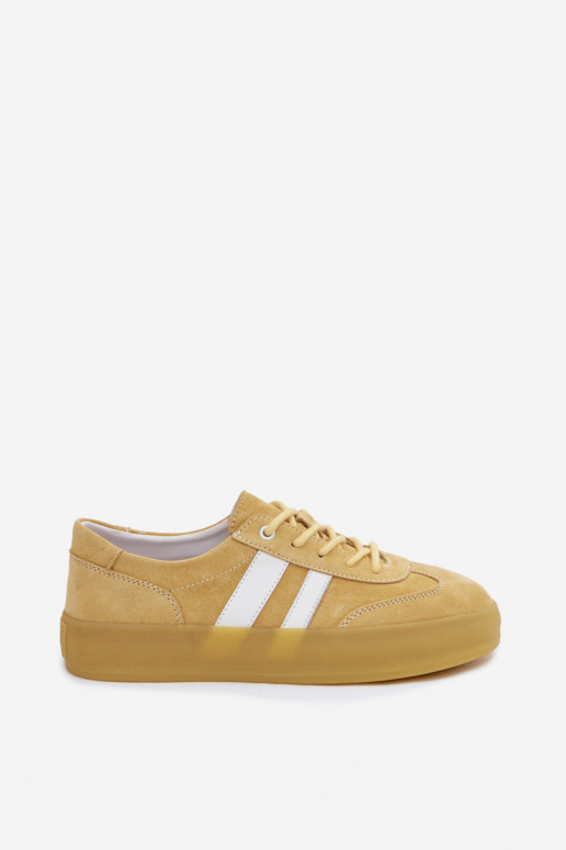 Gelbe Veloursleder Plattform-Sneaker Artelle