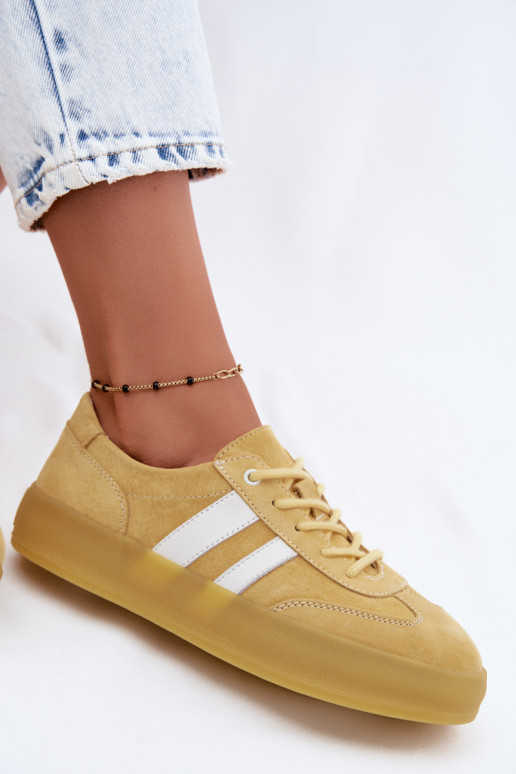 Gelbe Veloursleder Plattform-Sneaker Artelle