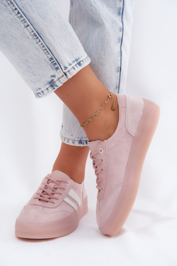 Rosa Plattform-Sneaker aus Kunstveloursleder Coralia 2