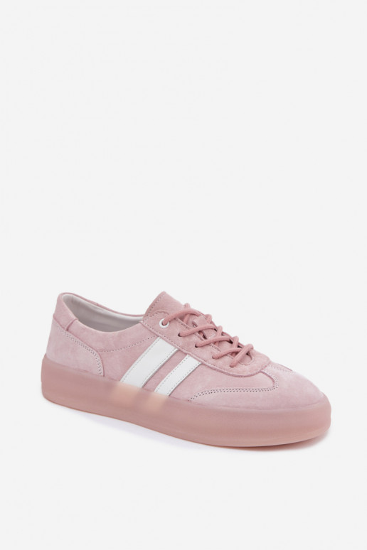 Rosa Plattform-Sneaker aus Kunstveloursleder Coralia