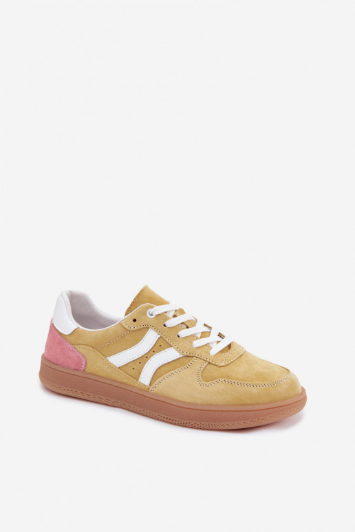 Gelbe Veloursleder Plattform-Sneaker Coressa