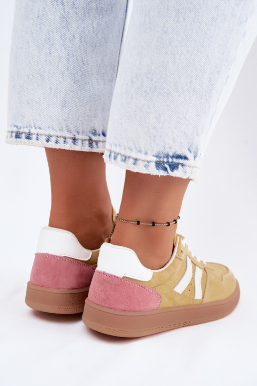 Gelbe Veloursleder Plattform-Sneaker Coressa