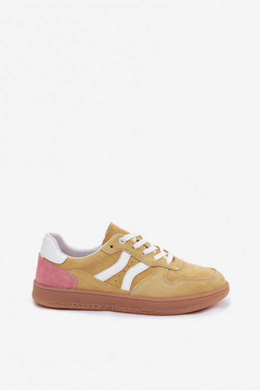 Gelbe Veloursleder Plattform-Sneaker Coressa