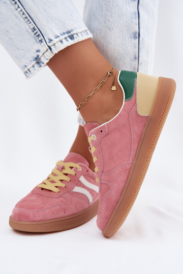 Rosa Veloursleder Plattform-Sneaker Coressa 2