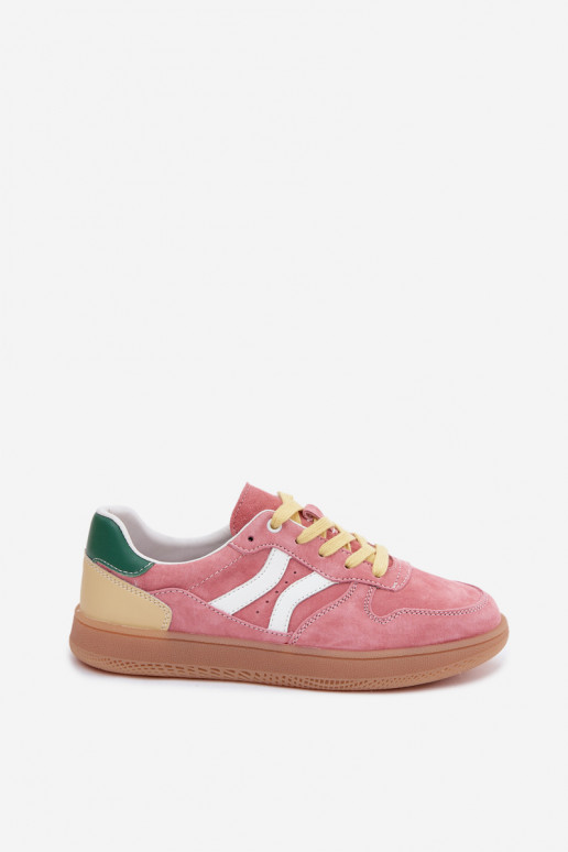 Rosa Veloursleder Plattform-Sneaker Coressa