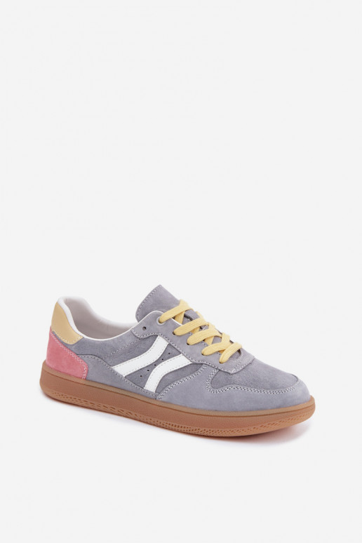 Blaue Veloursleder Plattform-Sneaker Coressa