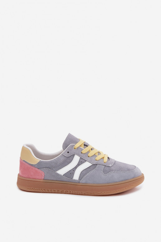 Blaue Veloursleder Plattform-Sneaker Coressa