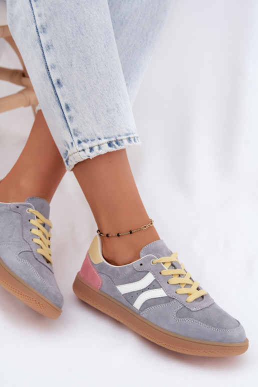 Blaue Veloursleder Plattform-Sneaker Coressa