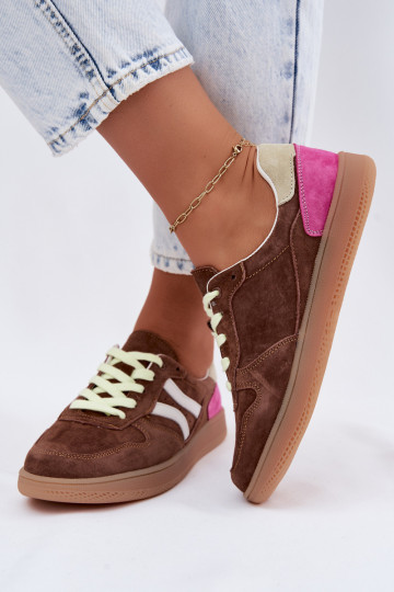 Braune Veloursleder Plattform-Sneaker Coressa 2