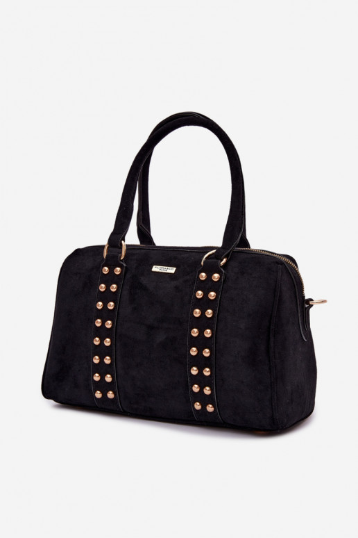 Schwarze Handtasche mit goldenen Nieten Emelle