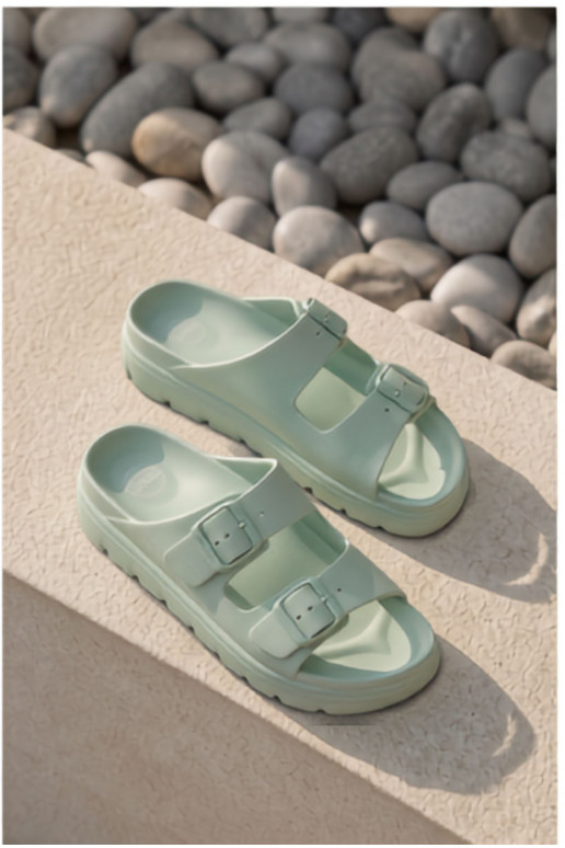 Damen-Slipper mit Schaumplattform in Minze Melorea