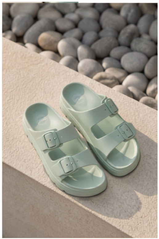 Damen-Slipper mit Schaumplattform in Minze Melorea