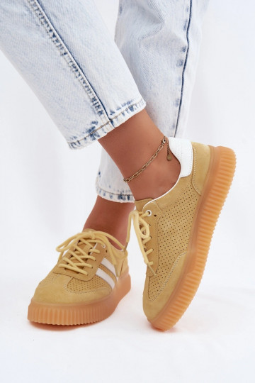 Gelbe Veloursleder Plattform-Sneaker Artelle 2