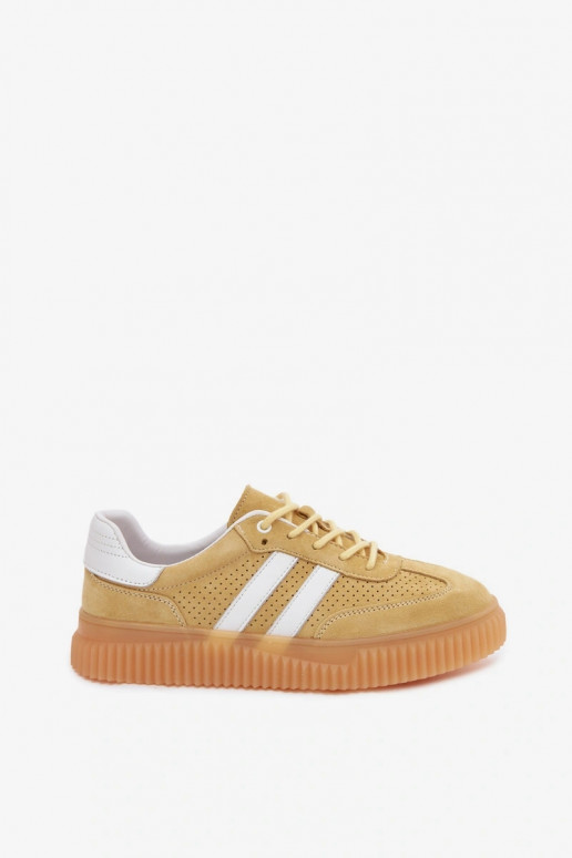 Gelbe Veloursleder Plattform-Sneaker Artelle