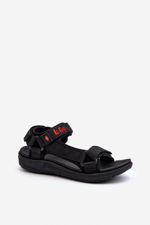 Damen-Sandalen mit klebrigen Verschlüssen in Schwarz Lee Cooper LCIN-26-34-4423L