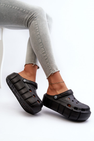 Leichte Damen-Plattformslipper in schwarz Itubia 2