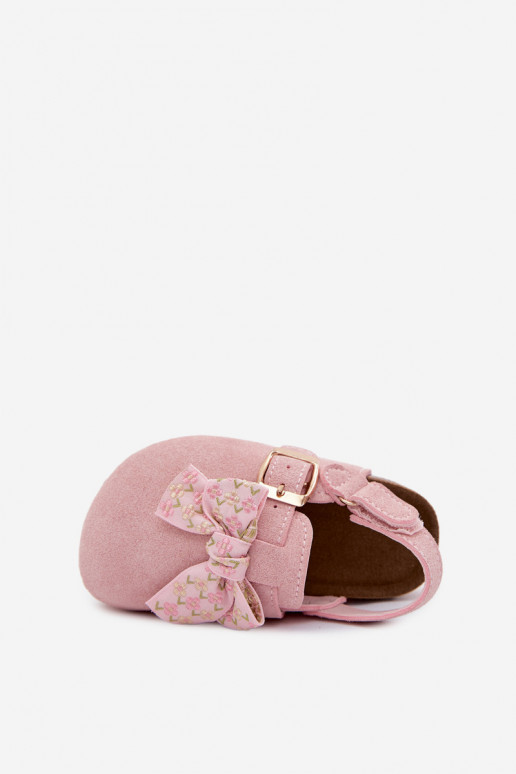 Kinderclogs Sandalen mit Schleifen in rosa Farbe Rosella