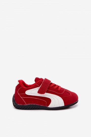 Kindersneaker mit Klettverschlüssen in roter Farbe Perrin 2