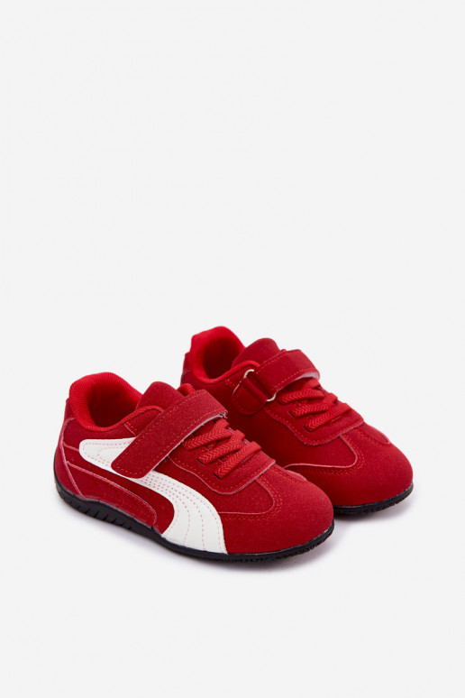 Kindersneaker mit Klettverschlüssen in roter Farbe Perrin
