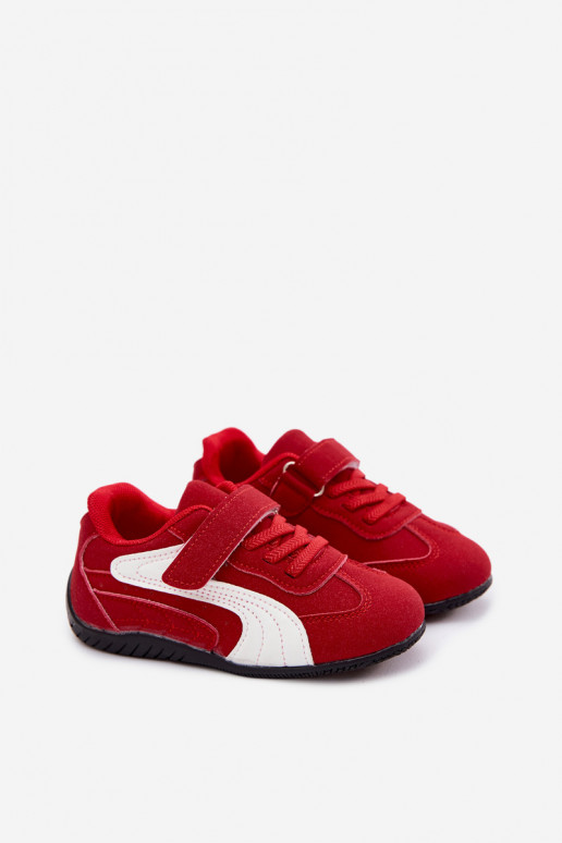 Kindersneaker mit Klettverschlüssen in roter Farbe Perrin