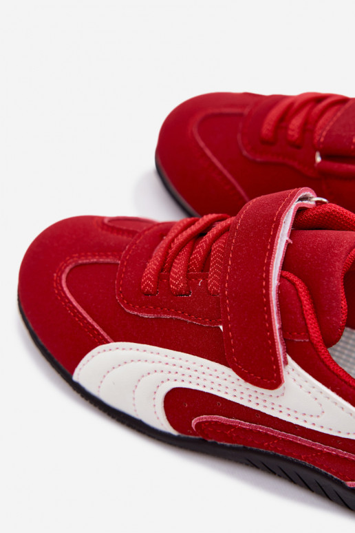Kindersneaker mit Klettverschlüssen in roter Farbe Perrin