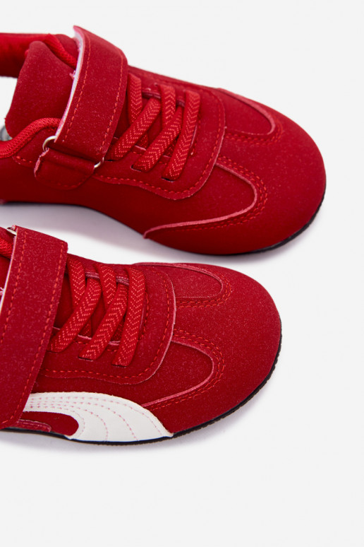 Kindersneaker mit Klettverschlüssen in roter Farbe Perrin