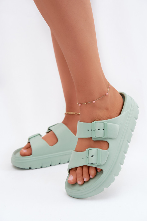 Damen-Slipper mit Schaumplattform in Minze Melorea