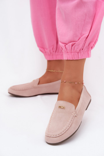 Herrenmokassins mit goldenen Details in Rosa Sarivelle 2