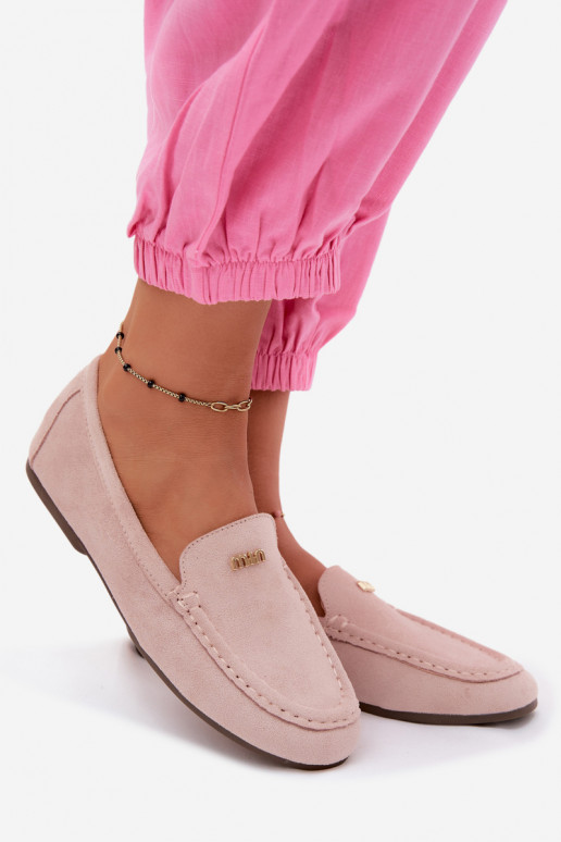 Herrenmokassins mit goldenen Details in Rosa Sarivelle