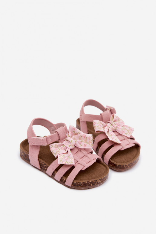 Kindersandalen mit Schleifen in Rosa Bessa