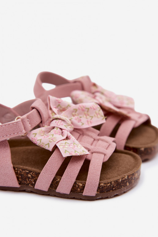 Kindersandalen mit Schleifen in Rosa Bessa
