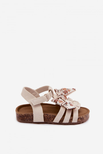 Kindersandalen mit Schleifen in Elfenbein Bessa 2