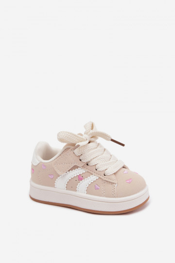 Kindersneaker mit Herzen in Sandfarbe Embla