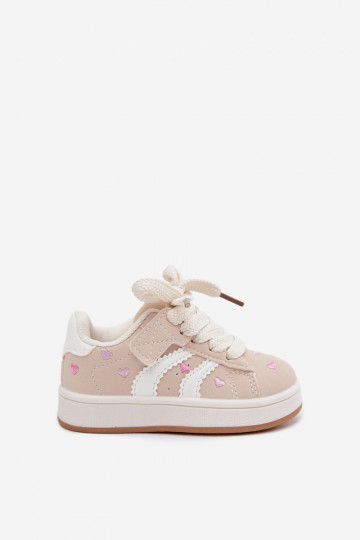 Kindersneaker mit Herzen in Sandfarbe Embla 2