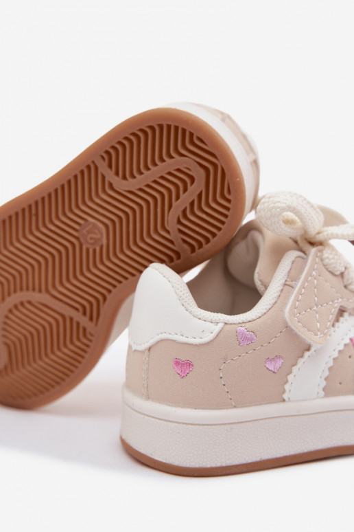 Kindersneaker mit Herzen in Sandfarbe Embla