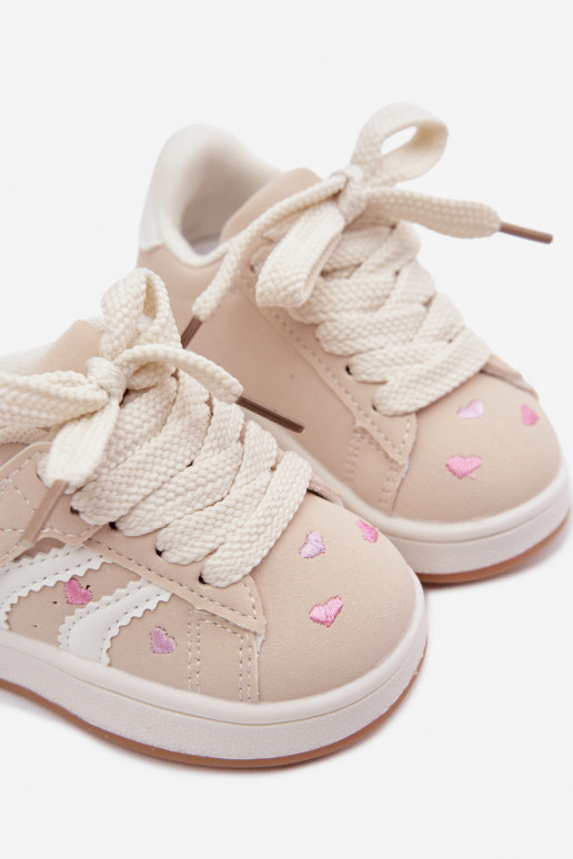 Kindersneaker mit Herzen in Sandfarbe Embla