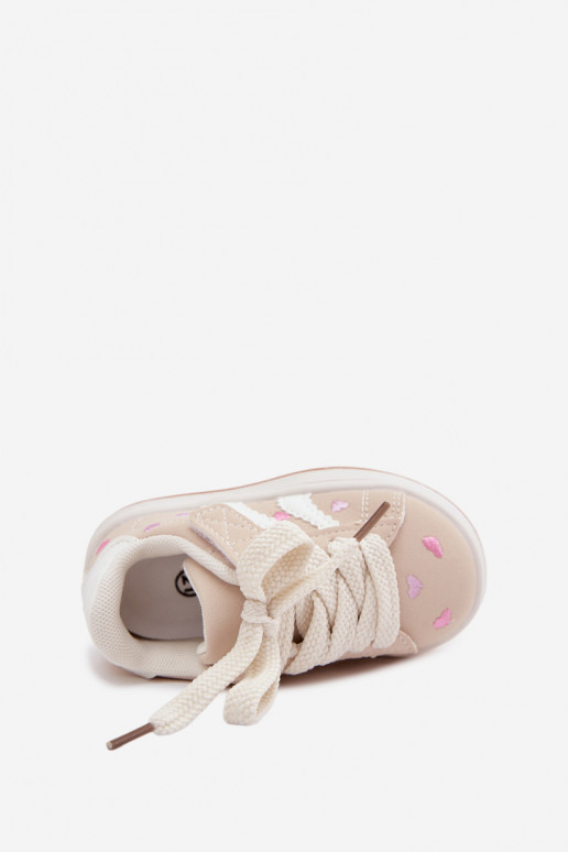 Kindersneaker mit Herzen in Sandfarbe Embla