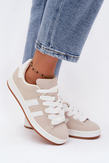 Damen-Sneaker mit Streifen in Sandfarbe Cascade 2