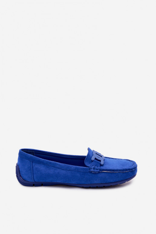 Damen reiche Wildledermokassins in Blau Rabell
