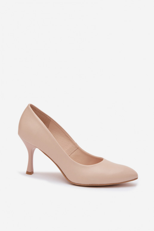 Damen High Heels aus Kunstleder in Sandfarbe Zazoo 1070