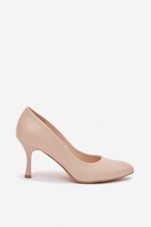 Damen High Heels aus Kunstleder in Sandfarbe Zazoo 1070