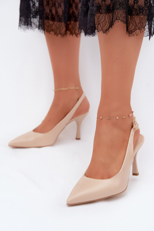Pumps mit offenem Absatz Zazoo 1127 sandfarben