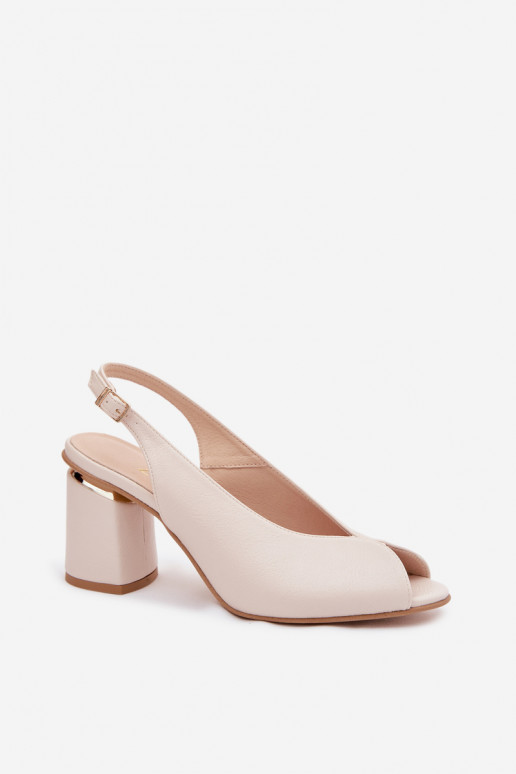 Elegante Damen-Sandalen mit Absatz Zazoo 1085 elfenbeinfarben