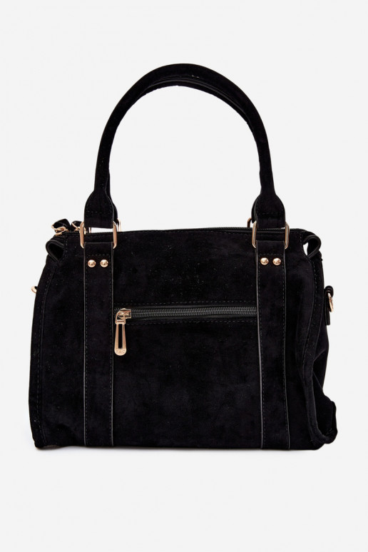 Tasche aus Kunstveloursleder schwarz Lendra
